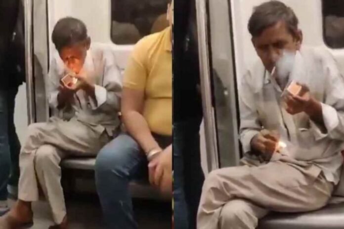 मेट्रो में चाचा ने बेफिक्र होकर सुलगाई बीड़ी, फिर Delhi METRO ने क्या किया ?