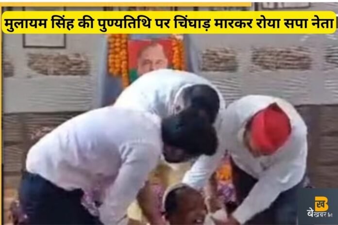 Muradnagar: मुलायम सिंह की पुण्यतिथि पर चित्र के सामने चिंघाड़ मारकर रोया सपा नेता, कारनामा देख हस पडे लोग