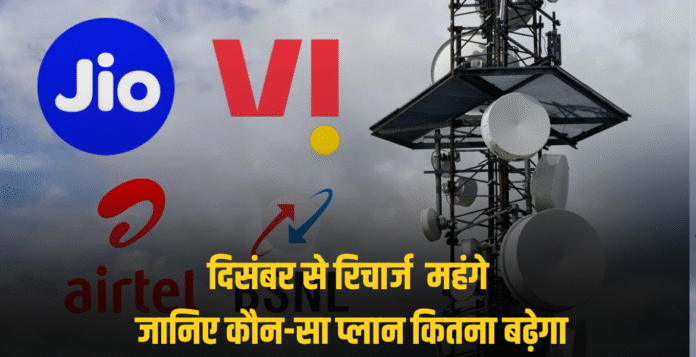 Mobile tariff hike December 2025 India Airtel, Jio और VI दिसंबर 2025 से अपने मोबाइल प्लान्स को 10-12% तक महंगा करने की तैयारी में हैं। बढ़ोतरी से यूज़र्स की जेब पर असर पड़ेगा।